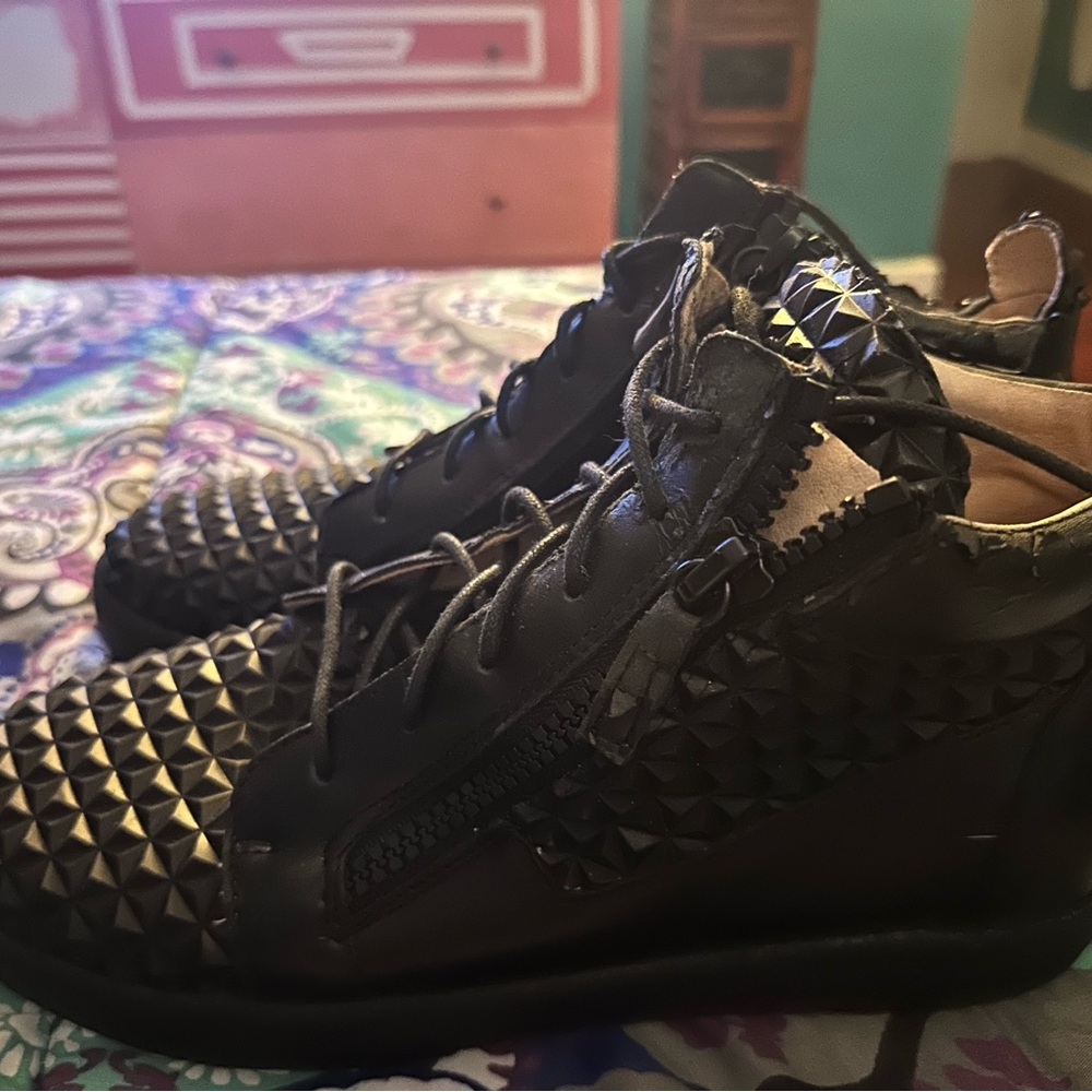 Giuseppe Zanotti Black Studded Sneakers